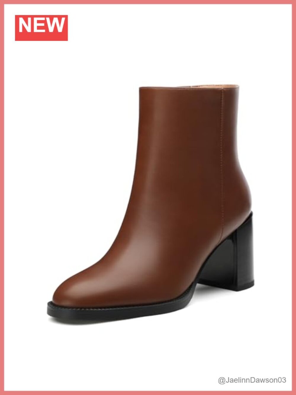 Women's Ankle Boots Chunky Block Heel Zip Booties Faux Leather